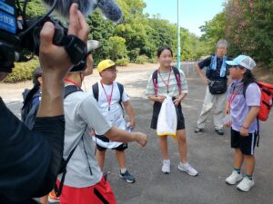 日岡公園でかけ声を考え中